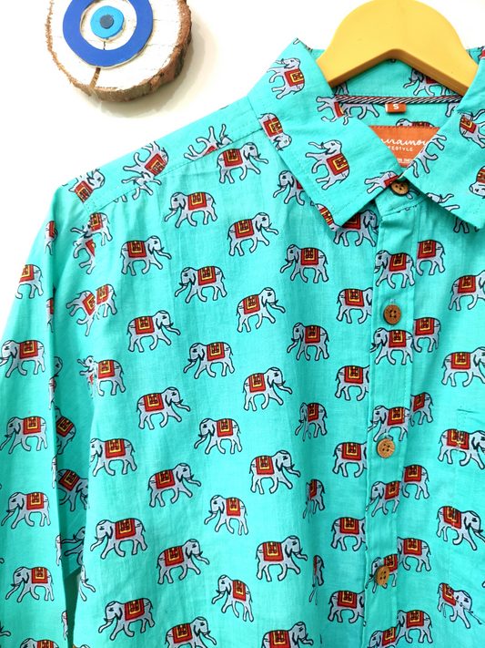 Green Elephant - Unisex Full Sleeves Shirt