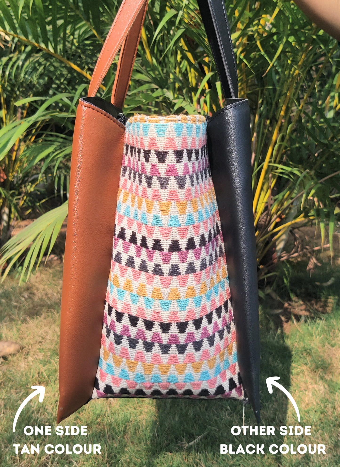 That Boho Bag- Dual Colour Tone Bag- Black and Tan