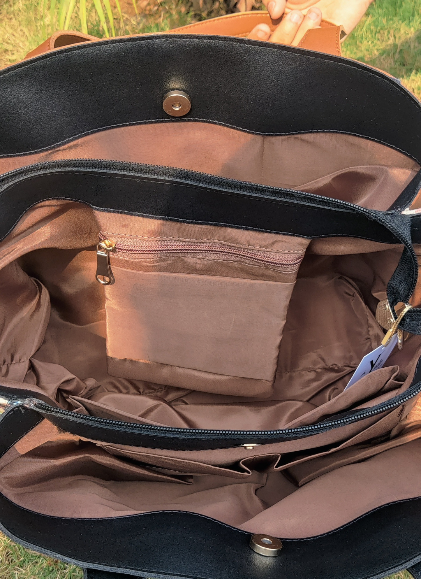 That Boho Bag- Dual Colour Tone Bag- Black and Tan