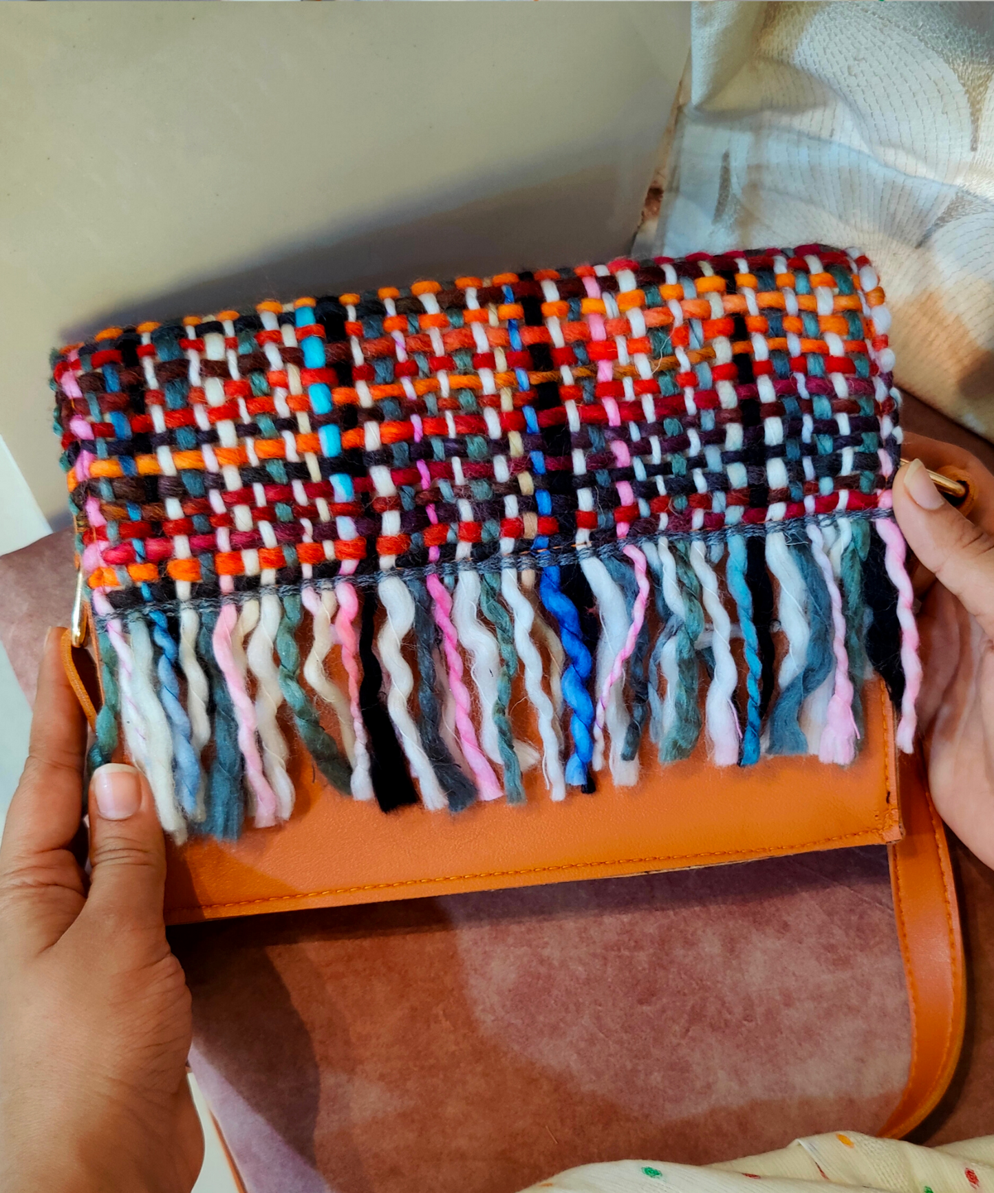 Classic Fringe Clutch Sling Bag