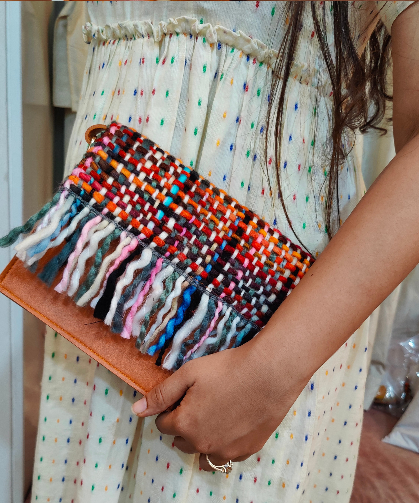 Classic Fringe Clutch Sling Bag