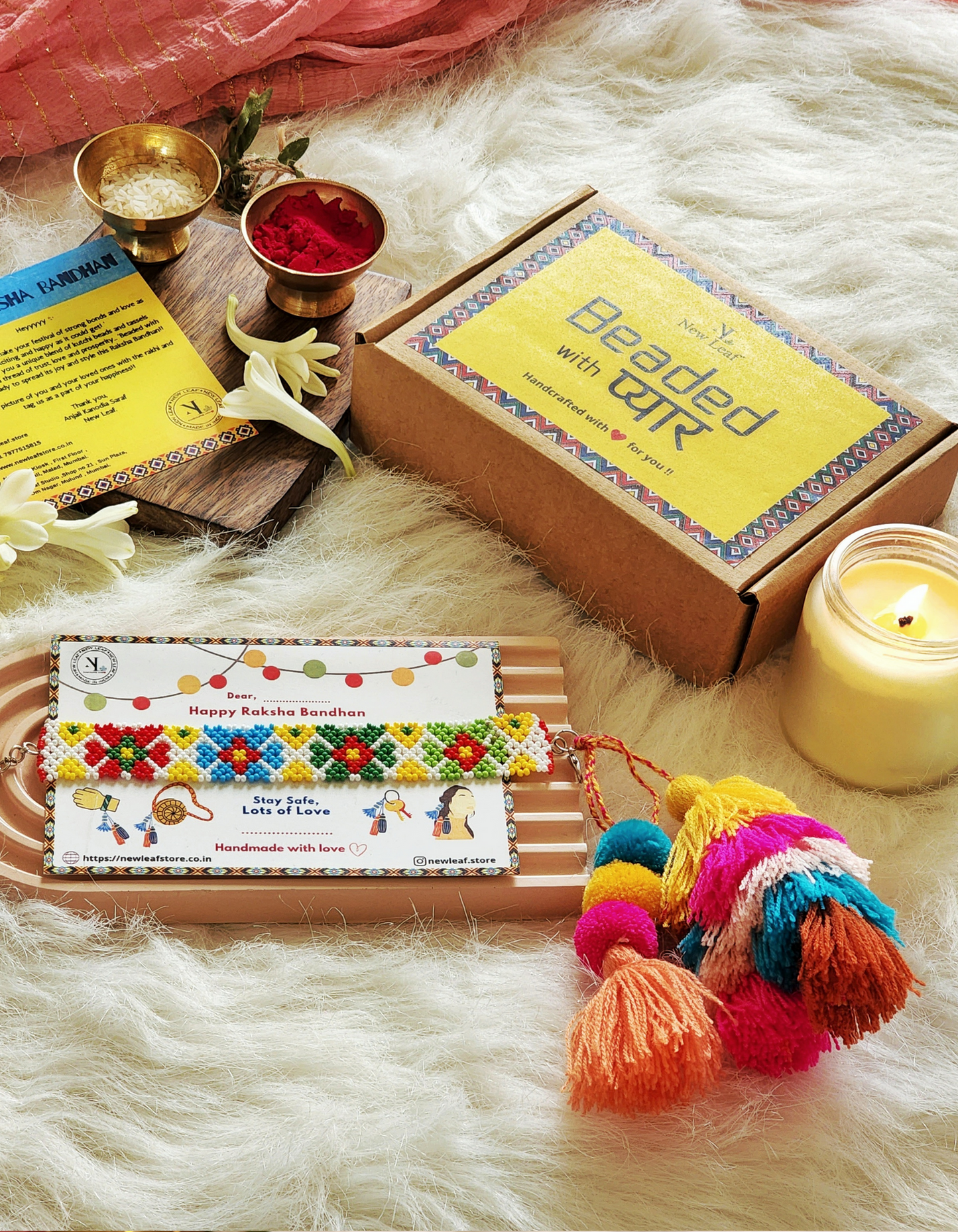 Jhil Mil Beaded Tassel Lumba Rakhi