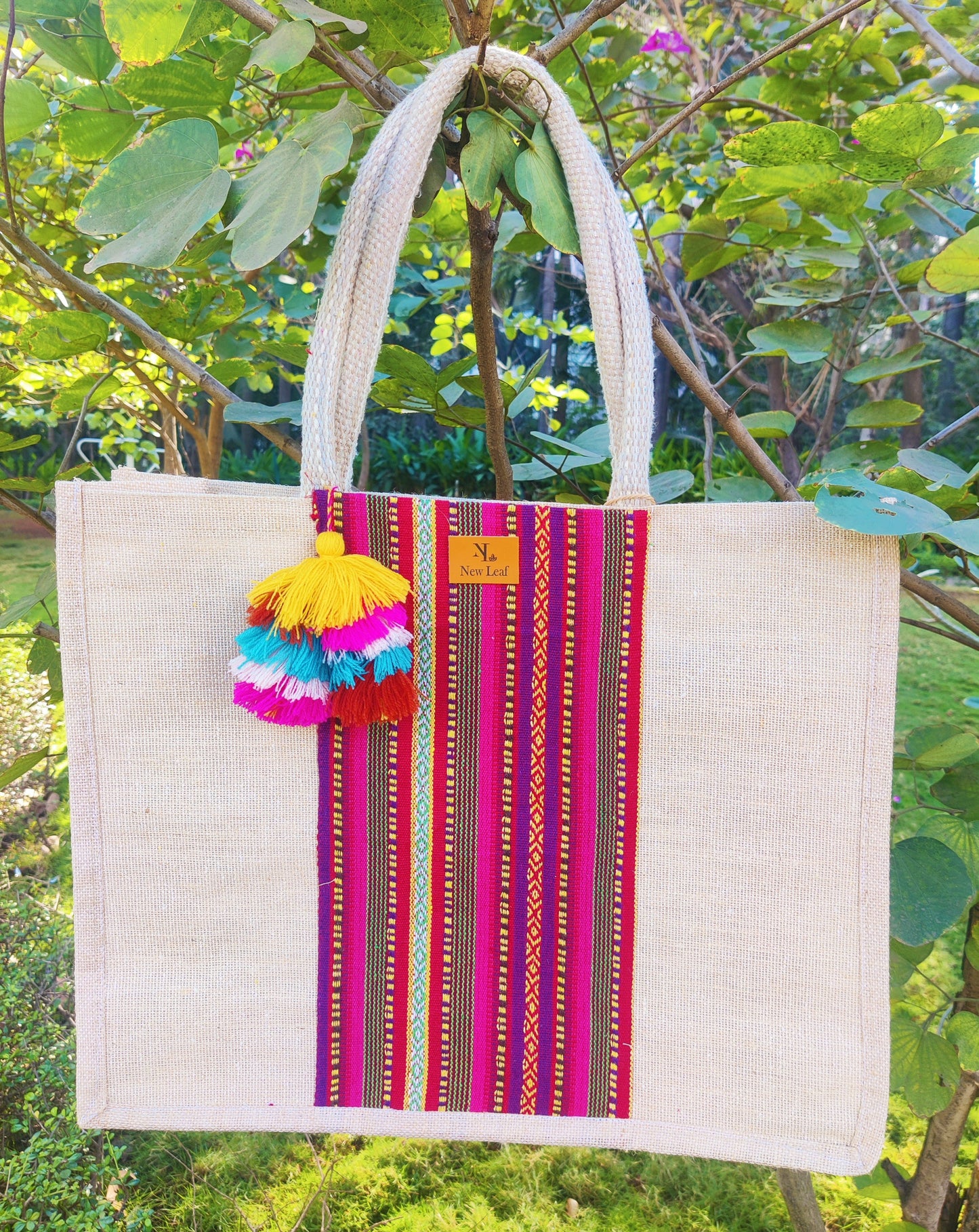 Sweet but Sour Colorful Jute Bag- Large